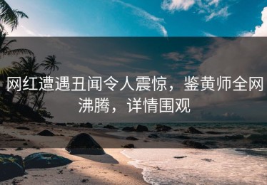 网红遭遇丑闻令人震惊，鉴黄师全网沸腾，详情围观