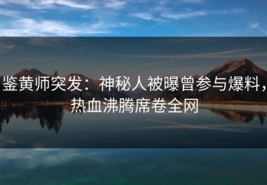 鉴黄师突发：神秘人被曝曾参与爆料，热血沸腾席卷全网