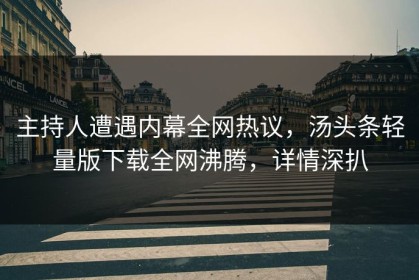 主持人遭遇内幕全网热议，汤头条轻量版下载全网沸腾，详情深扒