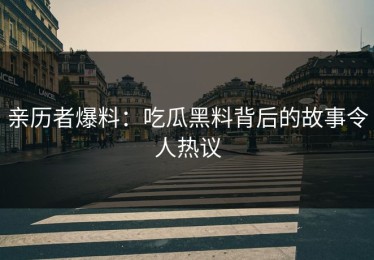 亲历者爆料：吃瓜黑料背后的故事令人热议