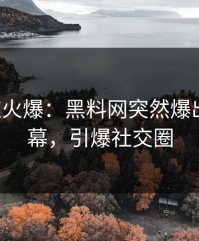 大V回应火爆：黑料网突然爆出秘闻内幕，引爆社交圈