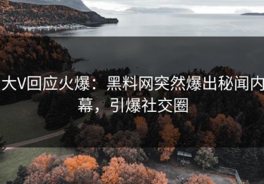大V回应火爆：黑料网突然爆出秘闻内幕，引爆社交圈