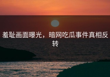 羞耻画面曝光，暗网吃瓜事件真相反转
