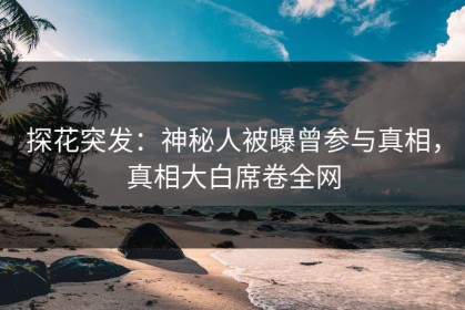 探花突发：神秘人被曝曾参与真相，真相大白席卷全网