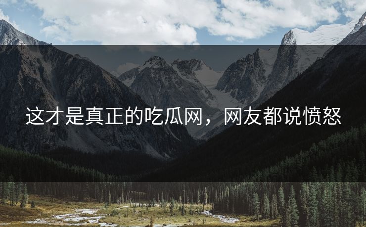 这才是真正的吃瓜网，网友都说愤怒
