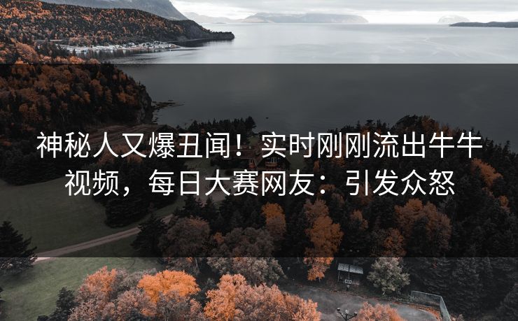 神秘人又爆丑闻！实时刚刚流出牛牛视频，每日大赛网友：引发众怒