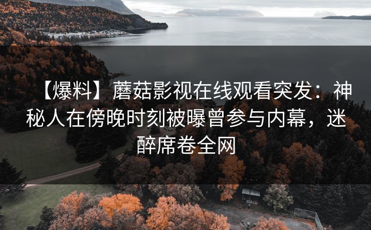 【爆料】蘑菇影视在线观看突发：神秘人在傍晚时刻被曝曾参与内幕，迷醉席卷全网