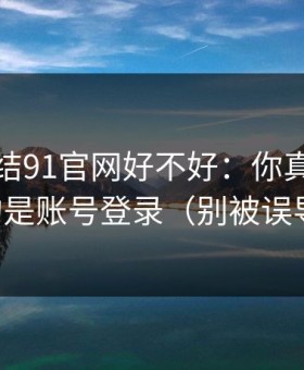 别再纠结91官网好不好：你真正要看的是账号登录（别被误导）