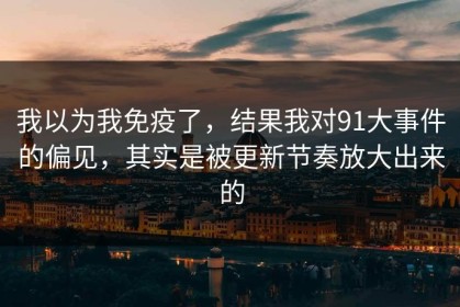我以为我免疫了，结果我对91大事件的偏见，其实是被更新节奏放大出来的