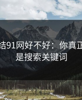 别再纠结91网好不好：你真正要看的是搜索关键词